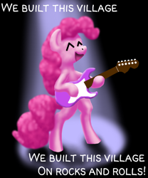 Size: 750x900 | Tagged: safe, artist:arrkhal, pinkie pie, earth pony, pony, electric guitar, guitar, solo, starship (band), we built this city