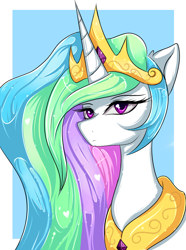 Size: 1940x2604 | Tagged: safe, artist:fluffymaiden, princess celestia, alicorn, pony, bust, portrait, solo