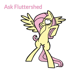 Size: 684x739 | Tagged: safe, artist:ponycakesofsweetness, fluttershy, pegasus, pony, .mov, ask, creepy, fluttershed, murdershy, parody, question, shed.mov, solo, tumblr