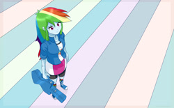 Size: 2117x1309 | Tagged: safe, artist:ryou14, derpibooru import, rainbow dash, equestria girls, rainbow rocks, female, guitar, solo, wallpaper