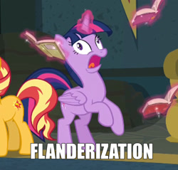 Size: 1395x1335 | Tagged: safe, sunset shimmer, alicorn, better together, equestria girls, forgotten friendship, book, faic, female, flanderization, glowing horn, magic, mare, op is a cuck, op is trying to start shit