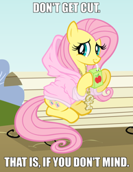 Size: 1300x1673 | Tagged: safe, artist:are-you-jealous, edit, fluttershy, pegasus, pony, cute, gangsta, hug life, meme, solo