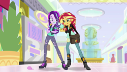 Size: 1920x1080 | Tagged: safe, screencap, starlight glimmer, sunset shimmer, equestria girls, mirror magic, spoiler:eqg specials, food, ice cream