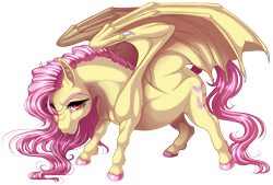 Size: 1537x1040 | Tagged: safe, artist:kittehkatbar, fluttershy, flutterbat, simple background, solo, transparent background, unshorn fetlocks