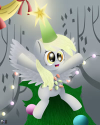 Size: 2000x2500 | Tagged: safe, artist:electric-television, derpy hooves, pegasus, pony, a hearth's warming tail, derpy star, female, mare, tree