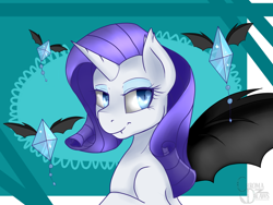 Size: 1024x768 | Tagged: safe, artist:chromadraws, rarity, alicorn, bat pony, bat pony alicorn, pony, unicorn, abstract background, alicornified, race swap