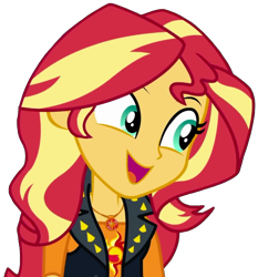 Size: 699x751 | Tagged: safe, artist:thebarsection, sunset shimmer, better together, equestria girls, clothes, cute, geode of empathy, open mouth, shimmerbetes, simple background, solo, transparent background