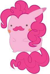 Size: 710x1045 | Tagged: safe, artist:bradleydoom, pinkie pie, earth pony, pikachu, pony, moustache, pinkachu, pokémon, solo, warfstache