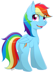 Size: 768x1041 | Tagged: safe, artist:missitofu, derpibooru import, rainbow dash, pegasus, pony, female, mare, simple background, solo, transparent background