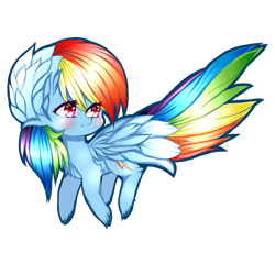 Size: 1000x1000 | Tagged: safe, artist:milena-milka, derpibooru import, rainbow dash, pegasus, pony, blushing, chibi, cute, ear fluff, hooves, simple background, solo, transparent background, unshorn fetlocks, wingding eyes