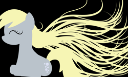 Size: 10000x6000 | Tagged: safe, artist:alligatorgummy, derpy hooves, pegasus, pony, absurd resolution, eyes closed, female, mare, minimalist, solo, wallpaper