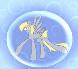 Size: 1024x910 | Tagged: safe, artist:silkstroke, derpy hooves, pegasus, pony, bubble, female, mare, solo