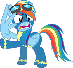 Size: 1653x1534 | Tagged: safe, artist:ponkus, derpibooru import, rainbow dash, pegasus, pony, parental glideance, clothes, female, goggles, mare, simple background, solo, transparent background, uniform, vector, wonderbolts, wonderbolts uniform