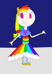 Size: 672x958 | Tagged: safe, artist:04startycornonline88, artist:04startyonlinebc88, derpibooru import, rainbow dash, human, the best night ever, clothes, dress, gala dress, humanized, solo