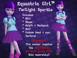 Size: 1602x1200 | Tagged: safe, derpibooru import, twilight sparkle, equestria girls, avatar, second life