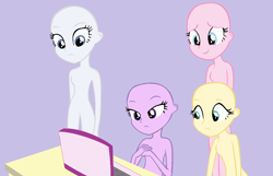 Size: 1024x659 | Tagged: safe, artist:blackholeii, derpibooru import, edit, fluttershy, pinkie pie, rarity, twilight sparkle, equestria girls, bald, barbie doll anatomy, base, template