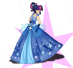 Size: 1100x1024 | Tagged: safe, artist:cosmicponye, derpibooru import, twilight sparkle, human, clothes, dress, gala dress, humanized, solo