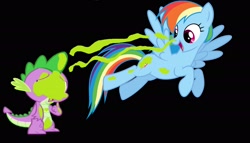 Size: 2736x1568 | Tagged: safe, derpibooru import, rainbow dash, spike, dragon, pegasus, pony, snot, snot bp