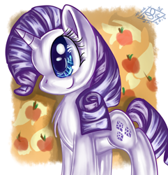 Size: 1024x1063 | Tagged: safe, artist:tamoqu, rarity, pony, unicorn, female, horn, mare, solo, white coat