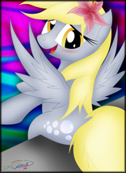 Size: 3655x5000 | Tagged: safe, artist:iflysna94, derpy hooves, pegasus, pony, female, flower, mare, solo