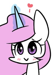 Size: 300x400 | Tagged: safe, artist:joycall6, princess celestia, alicorn, pony, :>, blushing, cute, heart, looking at you, magic, smiling, solo