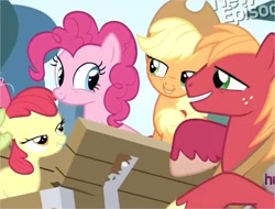 Size: 520x395 | Tagged: safe, screencap, apple bloom, applejack, big macintosh, granny smith, pinkie pie, earth pony, pony, pinkie apple pie, bedroom eyes, male, out of context, stallion