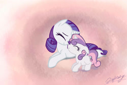 Size: 3000x2000 | Tagged: safe, artist:lightning_star, rarity, sweetie belle, pony, unicorn, female, filly, horn, mare, siblings, sisters