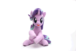 Size: 800x533 | Tagged: safe, artist:nekokevin, starlight glimmer, pony, unicorn, series:nekokevin's glimmy, animated, clapping, cute, female, gif, glimmerbetes, irl, mare, photo, plushie, simple background, solo, starlight says bravo, stop motion, white background