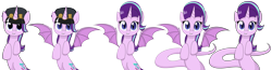 Size: 10574x2741 | Tagged: safe, artist:moonatik, starlight glimmer, alicorn, bat pony, bat pony alicorn, lamia, original species, unicorn, absurd resolution, coin, commission, cute, glimbat, hat, jojo's bizarre adventure, looking at you, simple background, slit eyes, solo, spread wings, stardust crusaders, transparent background, wings