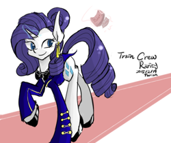 Size: 530x445 | Tagged: safe, artist:tarian, rarity, pony, unicorn, clothes, solo, uniform