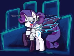 Size: 900x675 | Tagged: safe, artist:wolfwindelement, rarity, cyborg, pony, unicorn, mlt, mylittletravel, solo