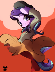 Size: 634x828 | Tagged: safe, artist:tohupo, starlight glimmer, pony, blushing, clothes, cute, female, hat, looking at you, mare, skirt, solo