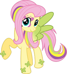 Size: 2718x3000 | Tagged: safe, artist:katequantum, fluttershy, pegasus, pony, female, mare, rainbow power, solo