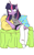 Size: 1198x1920 | Tagged: safe, artist:delaneyad, derpibooru import, twilight sparkle, anthro, bed, clothes, schoolgirl, solo