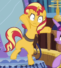 Size: 200x220 | Tagged: safe, screencap, sunset shimmer, twilight sparkle, twilight sparkle (alicorn), alicorn, pony, equestria girls, equestria girls series, forgotten friendship, animated, bipedal, cropped, flailing, gif, in the human world for too long, magic mirror, silly, silly pony, wacky waving inflatable tube pony