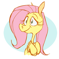 Size: 500x500 | Tagged: safe, artist:frostadflakes, fluttershy, pegasus, pony, female, mare, pink mane, solo, yellow coat