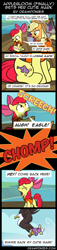 Size: 638x2801 | Tagged: safe, artist:drawponies, apple bloom, applejack, bald eagle, eagle, earth pony, fish, pony, pinkie apple pie, apple bloom's cutie mark, beyond the impossible, comic, cutie mark, map, meme, that friggen eagle