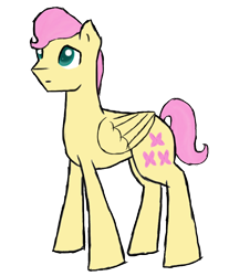 Size: 786x948 | Tagged: safe, artist:elizaisepic, butterscotch, fluttershy, pegasus, pony, rule 63, solo