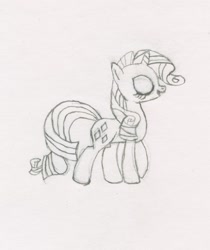 Size: 993x1181 | Tagged: safe, artist:j4m35c, rarity, pony, unicorn, monochrome, solo, traditional art