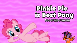 Size: 1000x562 | Tagged: safe, artist:scootalootacris, pinkie pie, earth pony, pony, best pony, female, mare, pink coat, solo