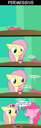 Size: 800x2467 | Tagged: safe, artist:loceri, fluttershy, pinkie pie, earth pony, pegasus, pony, comic, cupcake, dialogue, slice of life