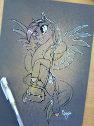 Size: 1280x1707 | Tagged: safe, artist:casynuf, derpy hooves, pegasus, pony, female, mare, photo, solo, traditional art