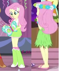 Size: 318x378 | Tagged: safe, screencap, fluttershy, equestria girls, rainbow rocks, clothes, hawaiian, slippers