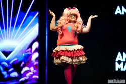 Size: 1024x683 | Tagged: safe, pinkie pie, human, 2014, anime matsuri, anime matsuri 2014, convention, cosplay, glasses, irl, irl human, photo, solo, stage