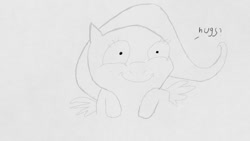 Size: 800x450 | Tagged: safe, artist:elusive, fluttershy, pegasus, pony, art academy sketchpad, monochrome, sketch, solo, whether you like it or not