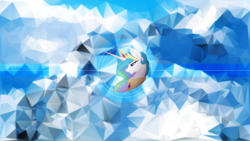 Size: 1920x1080 | Tagged: safe, artist:centerdave77, artist:gray-gold, princess celestia, alicorn, pony, abstract, hd, low poly, solo, wallpaper