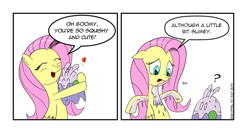 Size: 800x426 | Tagged: safe, artist:cartoon-eric, fluttershy, pegasus, pony, comic, crossover, goomy, hug, palindrome get, pokémon, slime