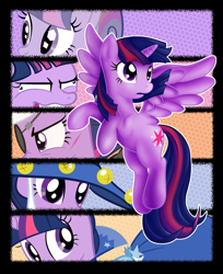 Size: 807x991 | Tagged: safe, artist:beamsaber, derpibooru import, star swirl the bearded, twilight sparkle, twilight sparkle (alicorn), alicorn, crystal pony, pony, clothes, crystallized, dress, female, future twilight, gala dress, mare, multeity, solo, twilight snapple