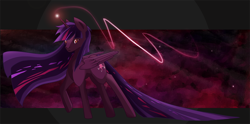 Size: 900x445 | Tagged: safe, artist:half-pint-hero, derpibooru import, twilight sparkle, twilight sparkle (alicorn), alicorn, pony, corrupted, corrupted twilight sparkle, female, mare, nightmare twilight, nightmarified