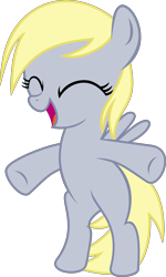 Size: 6823x11388 | Tagged: safe, artist:pink1ejack, derpy hooves, pony, the cart before the ponies, absurd resolution, bipedal, eyes closed, filly, filly derpy, happy, simple background, solo, transparent background, vector